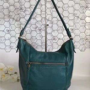 The Sak Hunter Green Leather Hobo Bag